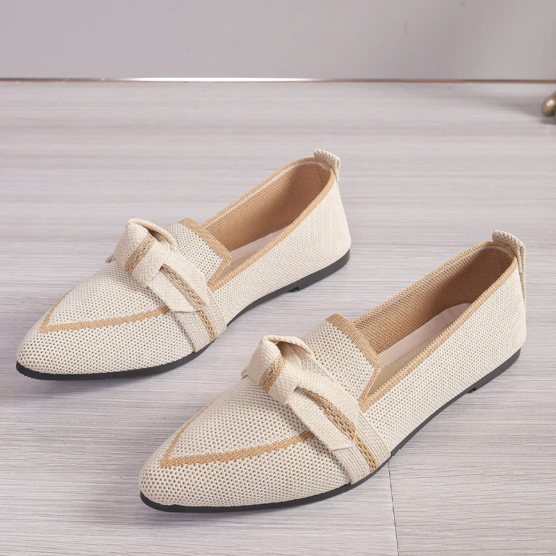 Women's Woven Knit Pointed Toe Flats Corvine