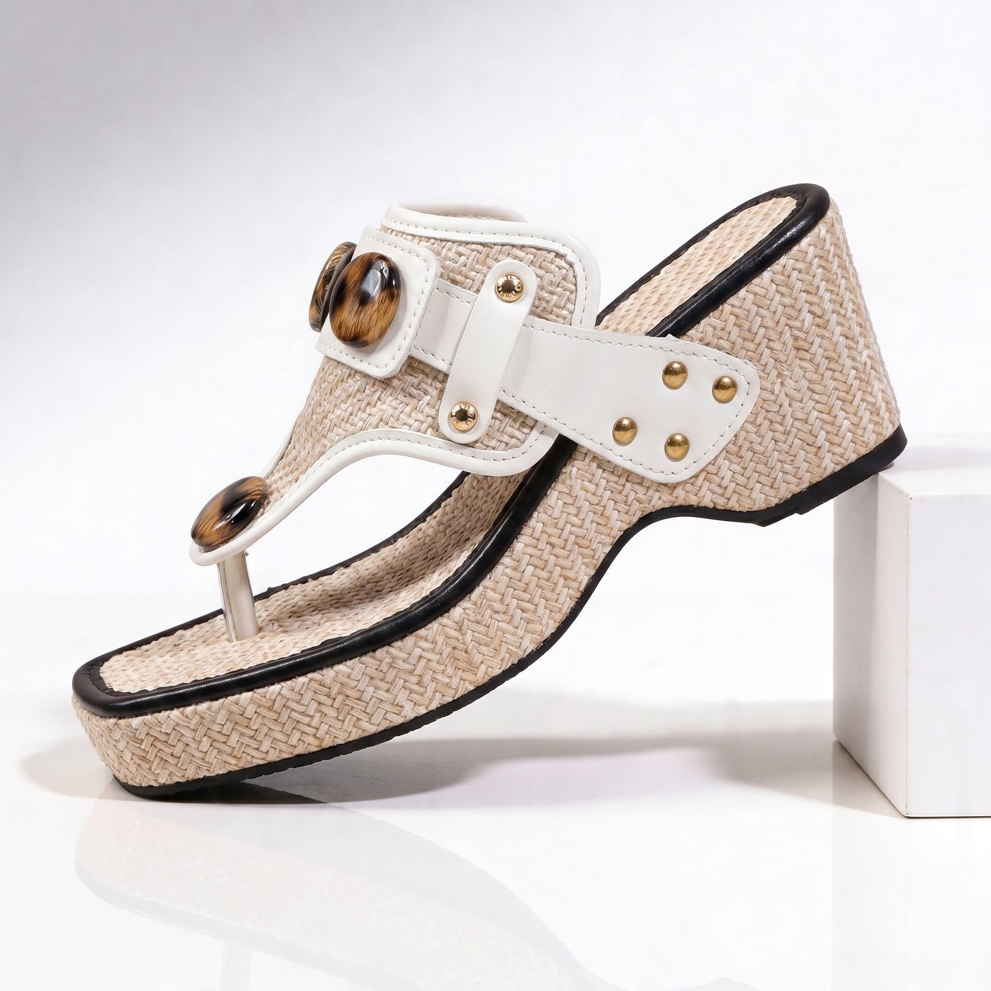 Women's Woven Raffia Platform Sandals Corvine