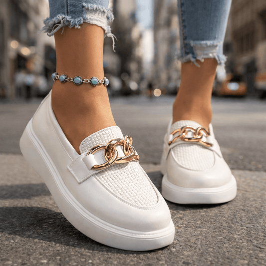 Women's Woven Textured Chunky Platform Loafers Corvine