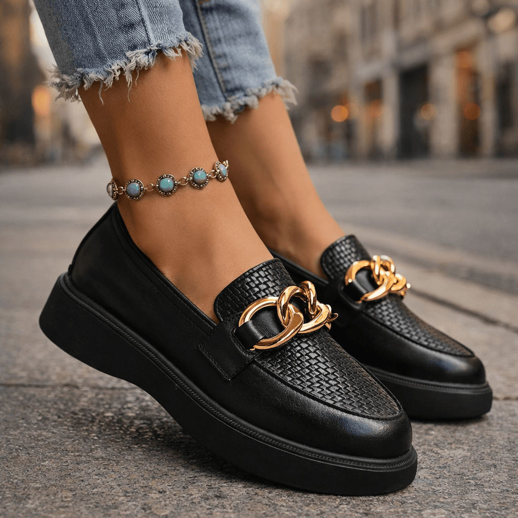 Women's Woven Textured Chunky Platform Loafers Corvine