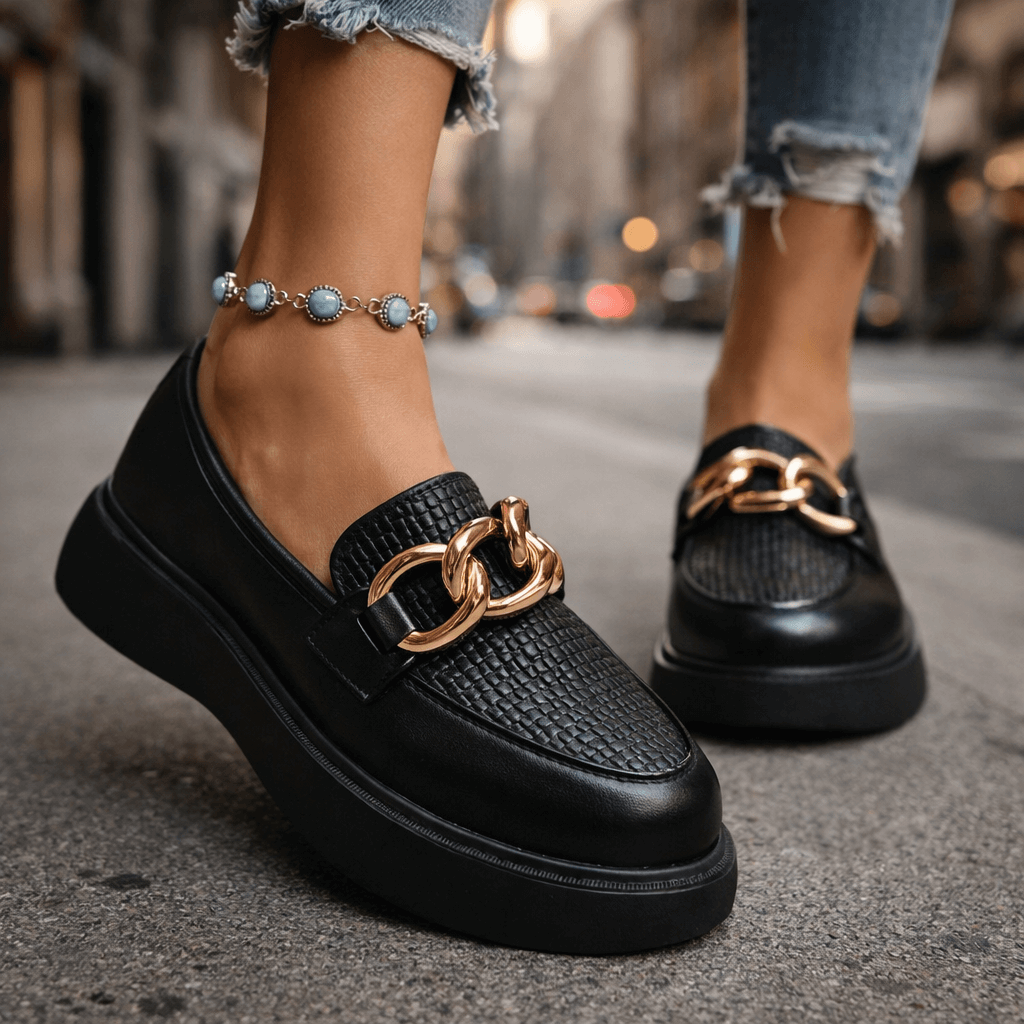 Women's Woven Textured Chunky Platform Loafers Corvine