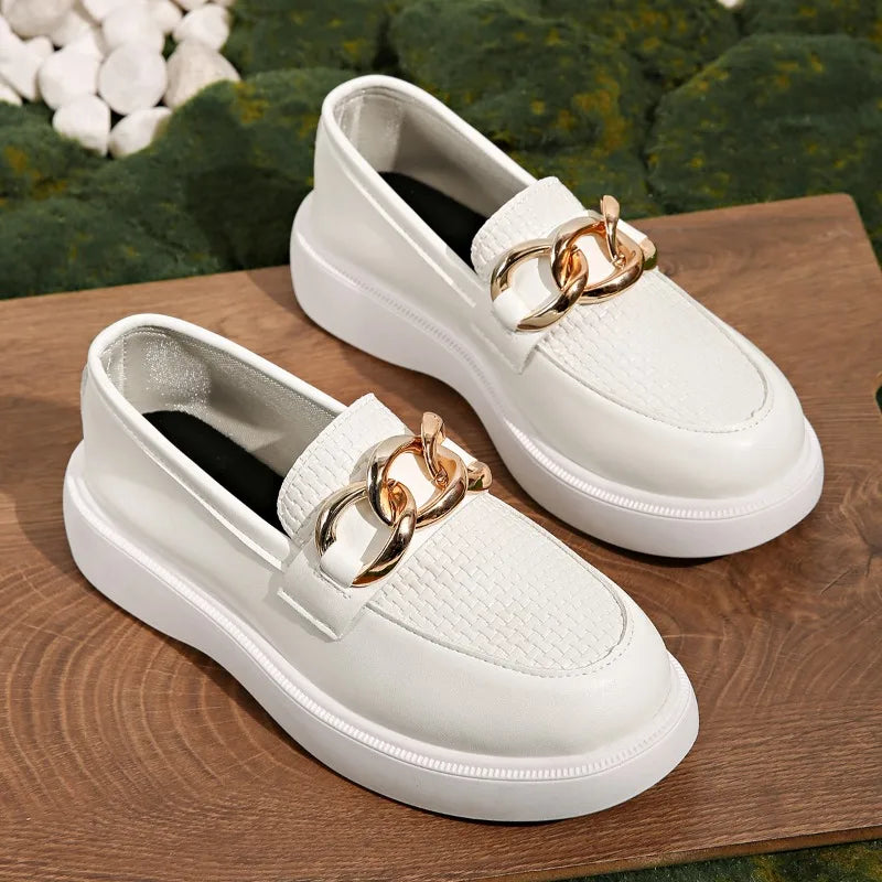 Women's Woven Textured Chunky Platform Loafers Corvine