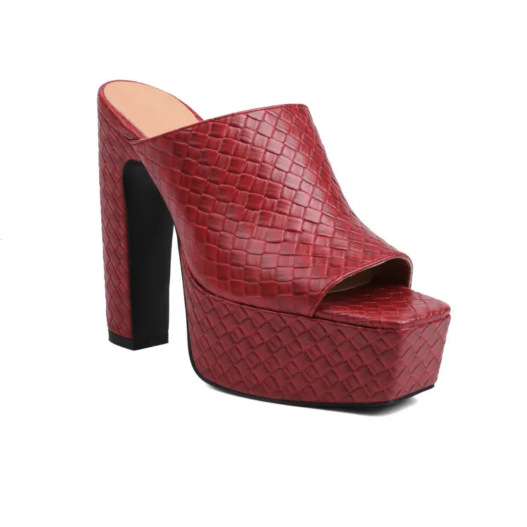 Women's Woven Vegan Leather Platform Sandals Corvine