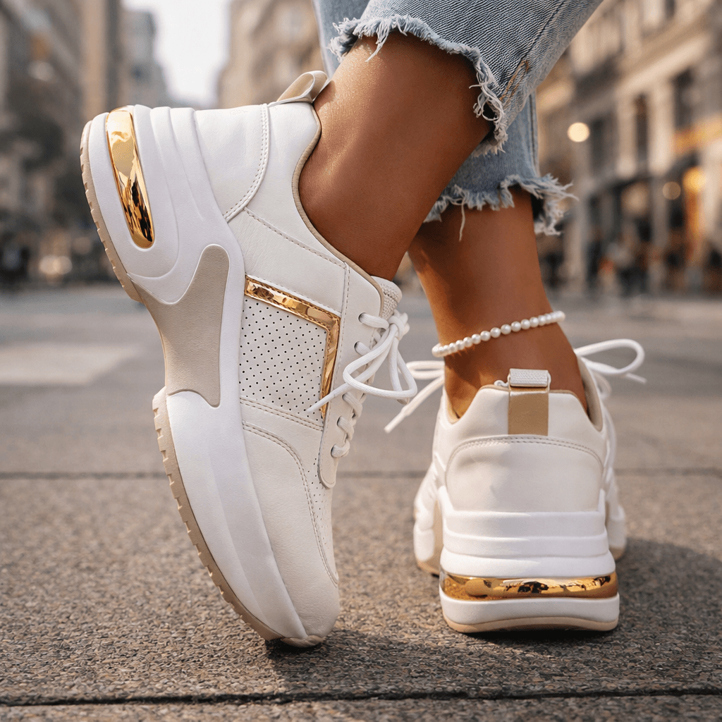 Women's Breathable Premium Leather Platform Sneakers Corvine