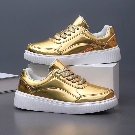 Womens Iridescent Metallic Casual Trainers Corvine